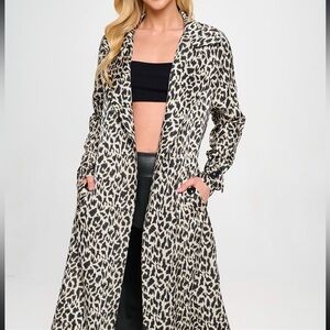 LA Coalition | Leopard Print Trench Coat